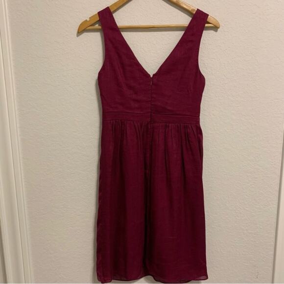 BHLDN Anthropologie Vivacity Fuschia Fit and Flare Deep V Sleeveless Mini Dress - Picture 13 of 14